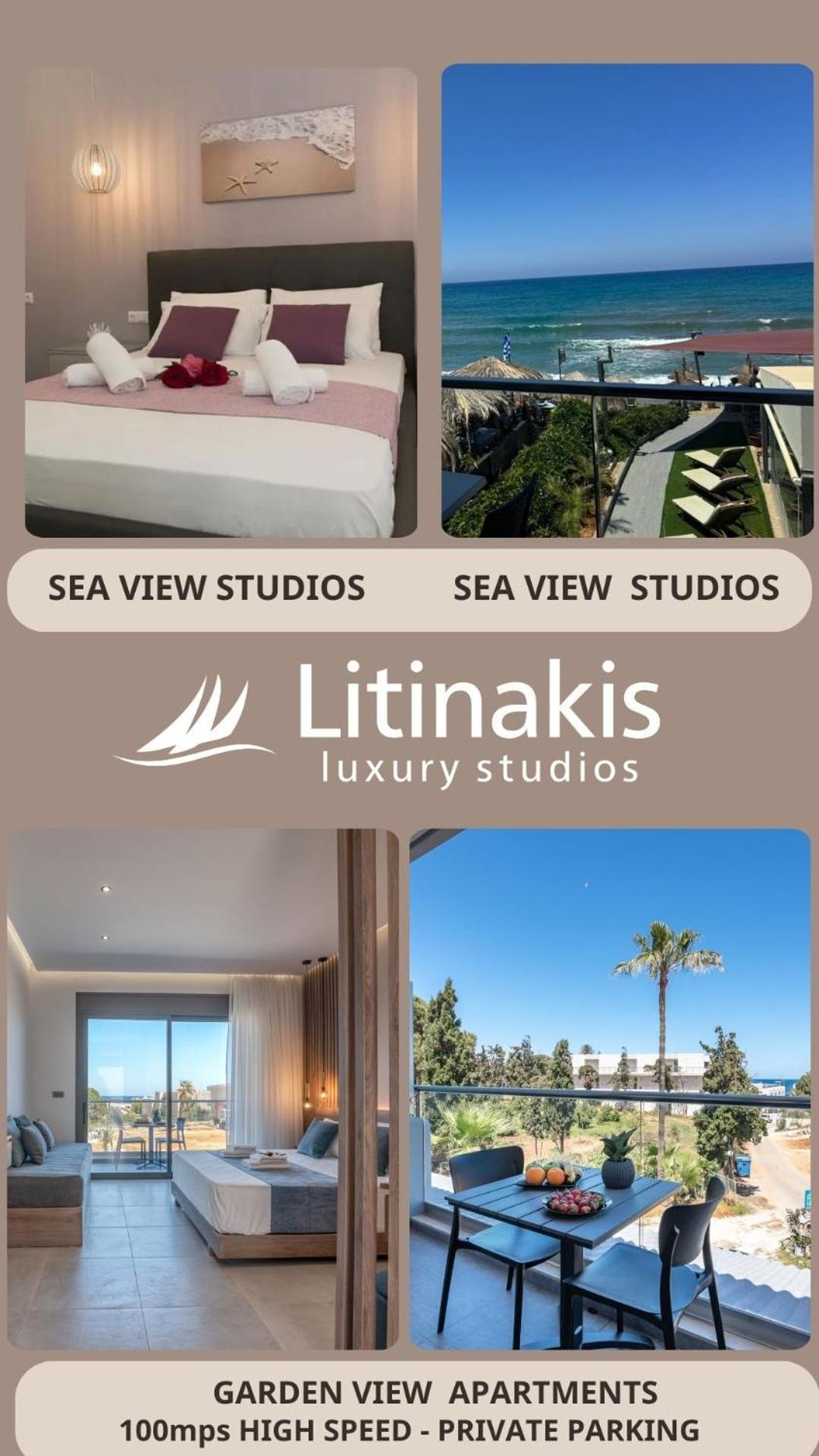 Litinakis Studios Sea View & Litinakis Studios Garden View 700 Meters Away Agia Marina  Bagian luar foto